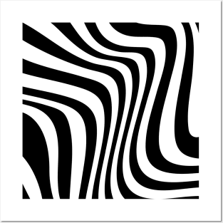 Black Wavy Pattern #006 Posters and Art